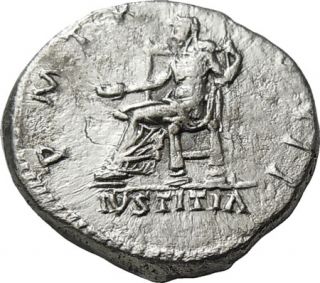Hadrian AR Denarius Authentic Ancient Roman Coin Justitia