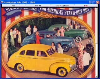 Studebaker Ads 1902 1966 CD ROM Car Book