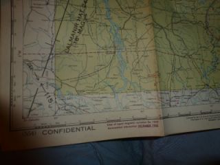 MAP WW2 AAF AERONAUTICAL CHART CBI 1943 CONFIDENTIAL BRAHMAPUTRA #554 
