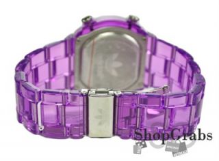 New Adidas Purple Candy Translucent Watch Chronograph Digital Sports 
