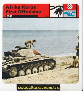 Afrika Korps First Offensive 1941 Rommel Tanks WW2 Card