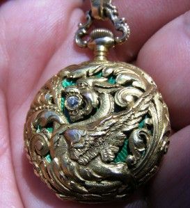 WOW One of a kind antique Agassiz Longines 18kt gold&enamel&diamond 