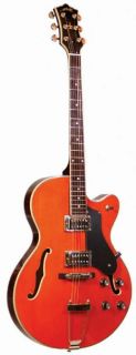 Arbor AJ137 Jazz Hollobody Orange Electric Guitar