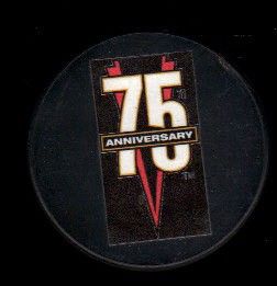   Blackhawks 75th Anniversary Team Logo Hockey Puck IHL AHL ECHL Pucks