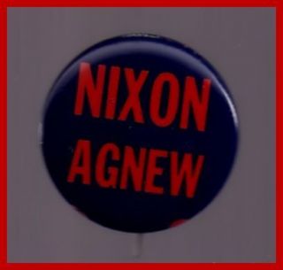 1972 Richard M. Nixon Agnew Pin Button Republican Political President 