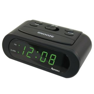 Advance Time Technology LED 6 Inch Alarm Clock, Green Sleep Wake