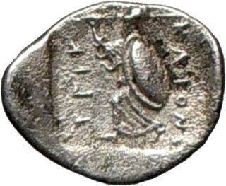Thessaly Trikka C 450BC Silver Obol Prancing Horse Athena w Shield and 