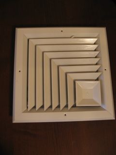 Hart Cooley ceiling vents register white corner air conditioning 
