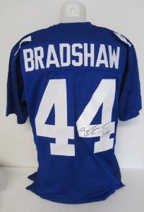 Ahmad Bradshaw Autographed New York Giants Custom Blue Jersey JSA 