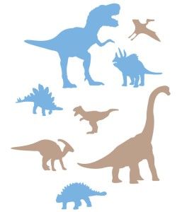 Set of Eight Dinosaurs Vinyl Wall Decal