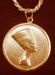 Gold Plated 925 Egyptian Egypt Queen Nefertiti Pendant