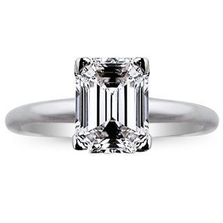 04 Carat Emerald Diamond Engagement Ring ISI2 Wedding Ring GIA 