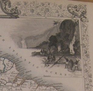 John Tallis Original Map Engraving South America 1851