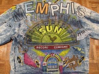 Tony Alamo Memphis Sun Records Denim Jean Jacket Sz Large L Vtg 