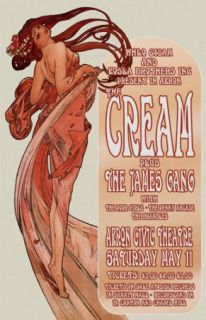 Cream James Gang 1968 Akron Concert Poster