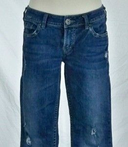 Silver Aiko Distressed Stretch Fit Low Rise Flare Jeans Size 30 Free 