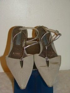 alberta ferretti gray slingback sandals shoe shoes size 38 5