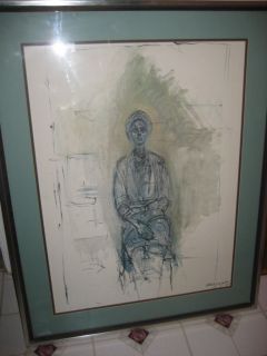 Huge Portrait Colored Print Alberto Giacometti 62