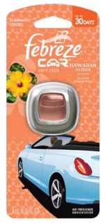 Febreze Car Vent Clips Air Freshener and Odor Eliminator Hawaiian 