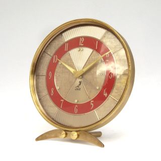 French Modernism 1950s Jaz Desk Brass Alarm Clock