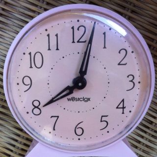 Vintage Westclox Pink Windup Alarm Clock Works Great