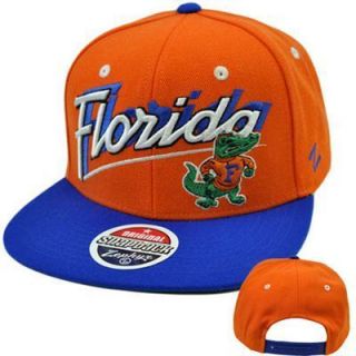 NCAA College Florida Gators Flat Bill Logo Snapback Zephyr Orange Blue 
