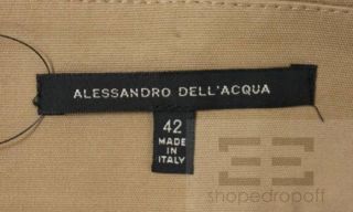 Alessandro DellAcqua Tan Cotton Pencil Skirt Size 42