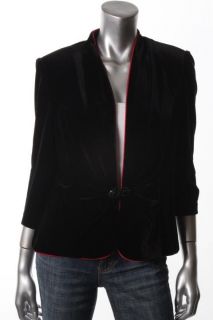 Alex Evenings Black Embellished Velvet 3 4 Sleeve Jacket L BHFO