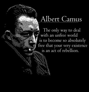 Albert Camus Black Quote Shirt Revolutionary Absurdity