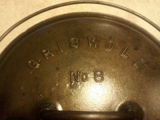 VINTAGE GRISWOLD #8 CAST IRON TITE  TOP BASTER DUTCH OVEN W/COVER NICE 