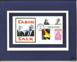 Albert Sabin Jonas Salk Polio 1st Day Cover Sabin Salk Polio Stamps 