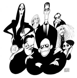 Addams Family Signed Lithograph by Al Hirschfeld