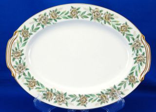 Noritake ALAMEDA #520 Oval Serving Platter 11.75” Gray Yellow Roses 