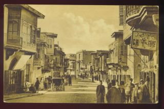 ALEPPO   ALEP, SYRIA ~ RUE TELAL, VEHICLES, PEOPLE ~ c. 1910s