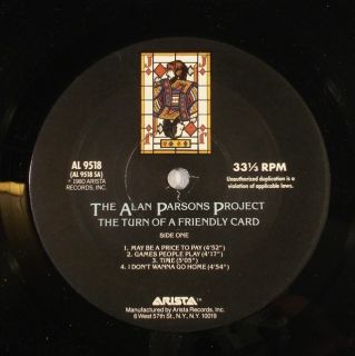 ALAN PARSONS PROJECT The Turn of a Friendly Card LP NM