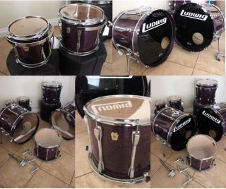 Ludwig 1980s 6 Piece Maple Custom Drum Set With SKB Cases