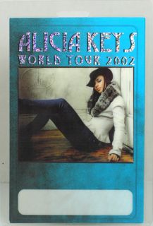   unused laser foil printed laminated backstage pass for the alicia keys