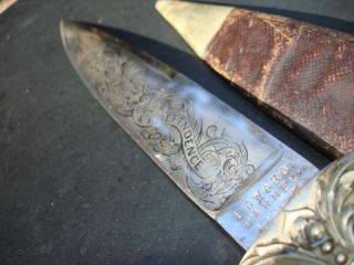 BOWIE KNIFE EDWARD BARNES & SONS ORIGINAL KNIFE AND SHEATH A PEICE OF 