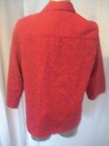 Sz 12 L Alfred Dunner Red Floral Bead Embellished 3 4 Sleeve Shirt 