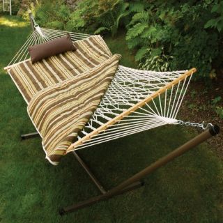 Algoma Cotton Rope Hammock with Stand Pad and Pillow 8911E