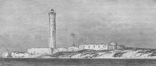 Egypt Alexandria Modern Lighthouse Antique Print 1882