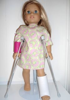   Crutches Free Hospital Gown Fits 18 Dolls Like American Girl