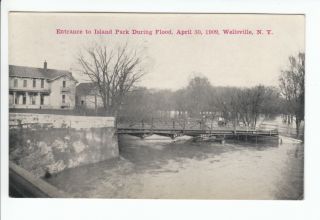   Flood Postcard Wellsville NY Old Vintage Allegany County