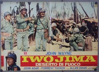 DG53 Sands of Iwo Jima John Wayne RARE Poster Italy B