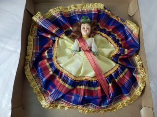   The World Scottish Doll Box 7 Hard Plastic Sleepy Eye Scotland