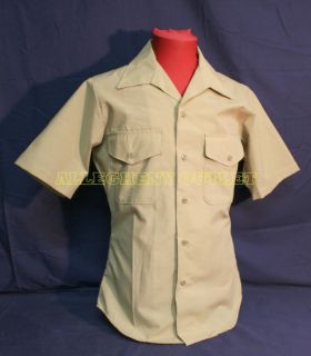 Marine USMC Khaki Dress Uniform Service Shirt 16 New