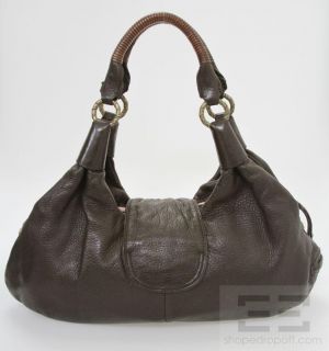 Cole Haan Brown Pebbled Leather Alison Patchwork Handbag F06