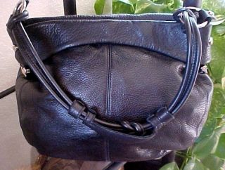 Allison Scott Stone Mountain Black Leather Handbag Purse EXCELLENT