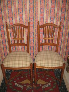 Ethan Allen Legacy Wheatback Side Chairs 6312 with Antiqued Russet 