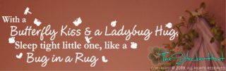 With A Butterfly Kiss Ladybug Hug Stickers Decals 551